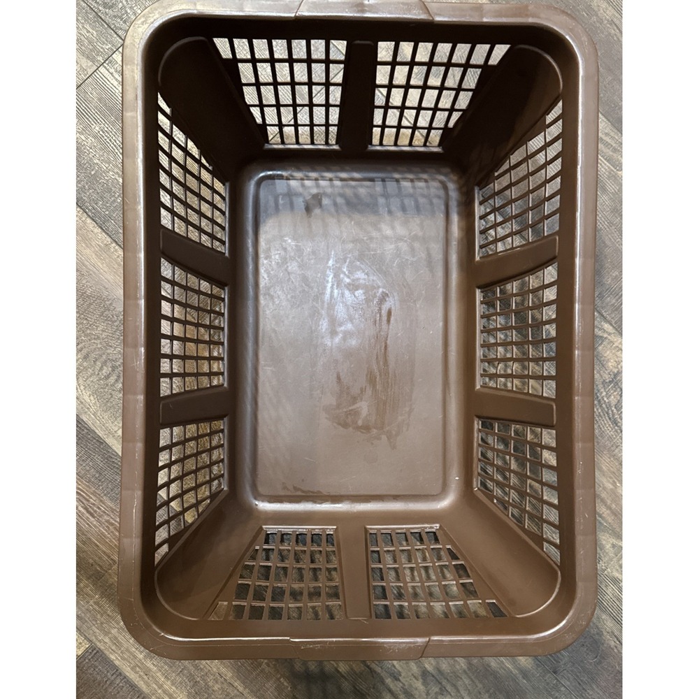 Rubbermaid Brown Laundry Basket Vintage 2885 Rectangle Clothes 22x16x11 - Picture 10 of 10